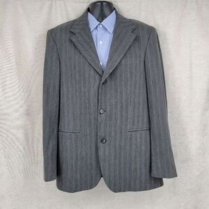 Sisley Blazer Italian Men's Gray Striped Sport Coat Suit Jacket